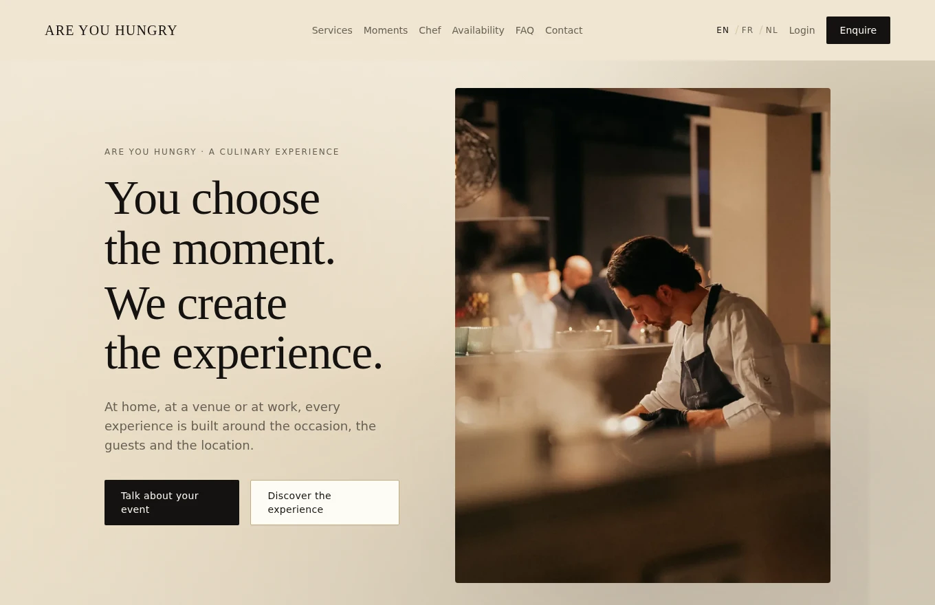 Are You Hungry — Website · FR / NL / EN