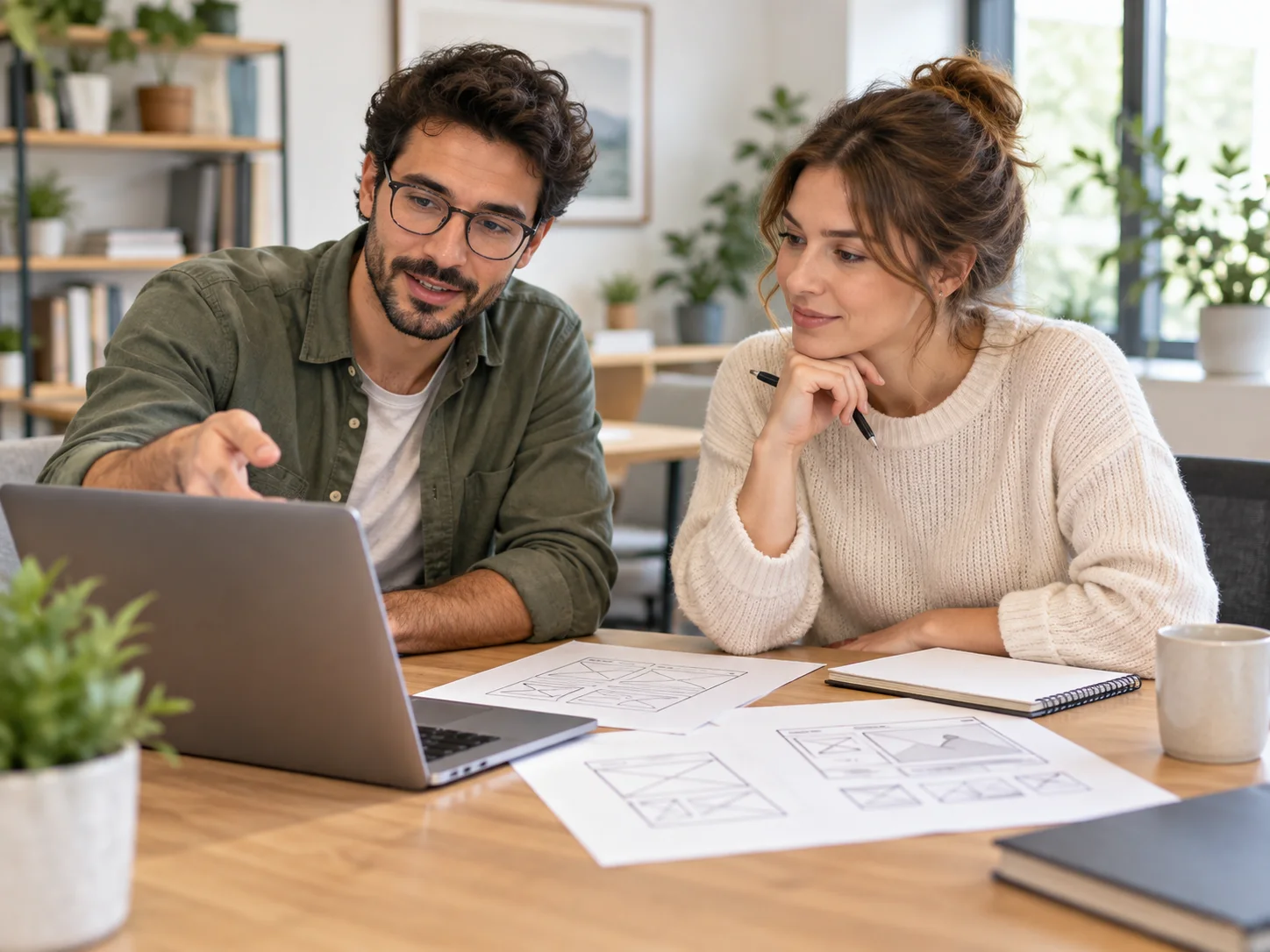 Illustration: planning a website project together